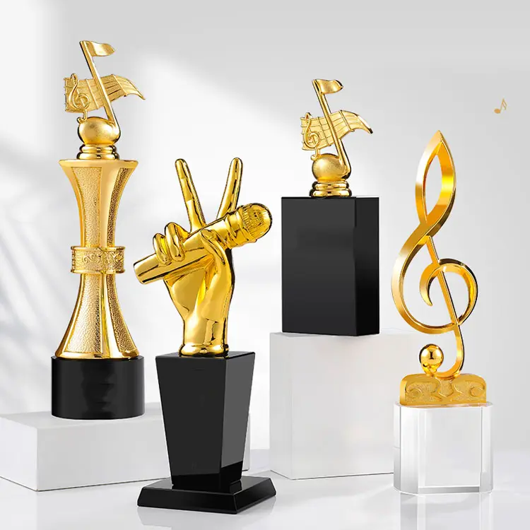 הערה מוזיקלית גביע אישית זכוכית קריסטל גביע הפרס קריסטל אמנות לקישוט הבית
