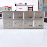 Armoire de rangement à chaussures multi-portes en acier inoxydable avec serrure à clé individuelle pour chaque compartiment