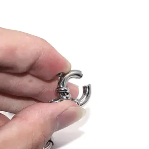 China Factory Wholesale Stainless Steel Round Circle Spring Hook Type Clasps Closes Accessories Fashion DIY, Many Sizes