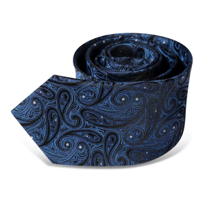 Cravates pour hommes <span class=keywords><strong>bleu</strong></span> marine, cravate paisley 100% soie, corbatas de seda - Product Image 4