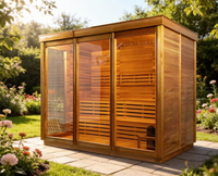 Sauna extérieur de grande taille, imperméable, en bois de cèdre rouge, pour la maison