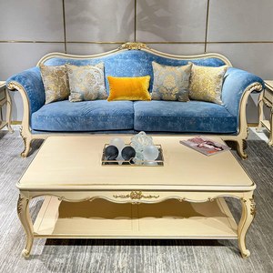 Stile francese corte in legno massello intagliato divano stile europeo 1 2 3 combinazione Villa di lusso soggiorno antico divano Set <span class=keywords><strong>mobili</strong></span> - Product Image 3