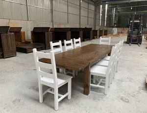 Mobilier vietnamien ensemble de table à manger en bois massif table à manger rectangulaire 8 places. - Product Image 5