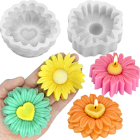 Moule en silicone pour bougie parfumée tournesol, best-seller, pour savon fait main DIY en forme de marguerite