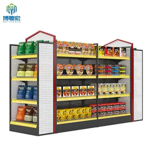 China Supplier double-side supermarket display shelf retail grocery supermarket display racks For Sale