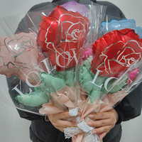 Fête des Mères Rose Ballon Saint Valentin Amour Fleur Bundle Fleur Rose Ballon Confession Feuille Ballon Pour Maman