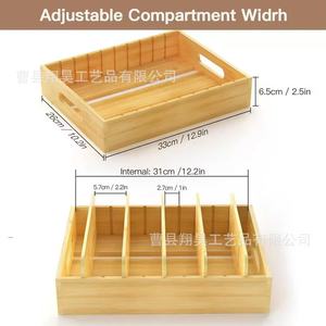 Wooden <b>Kitchen</b> Dish Rack With Detachable Compartments Bamboo Utensil <b>Storage</b> <b>Box</b> Drawer Organizer For Cabinet - Product Image 4