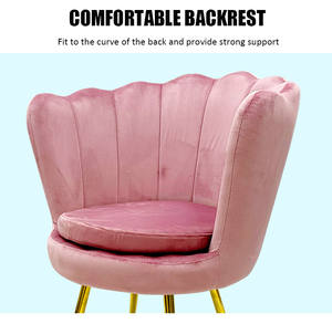 Sedia da Soggiorno Confortevole e Moderna in Tessuto di Velluto Rosa, Poltrona di Lusso per Zona Trucco, Sala da Pranzo, Arredamento per il Tempo Libero - Product Image 4