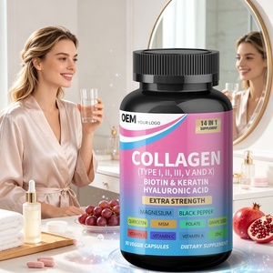 Capsules de collagène OEM pour femmes, complément multi-collagène complexe avec vitamine C, biotine et kératine, croissance de la peau, des cheveux et des ongles - Product Image 5