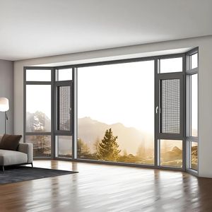 Porte intérieure moderne en alliage d'aluminium anti-rayures avec verre trempé pour couloir de bureau à fort trafic, chambre et villa - Product Image 6