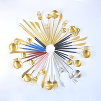 Ensemble de couverts en acier inoxydable rose doré, couteau, fourchette et cuillère pour mariage, fête, banquet, hôtel, restaurant, événement