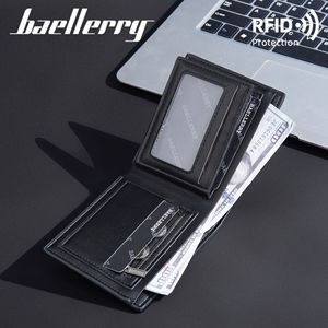 Baellerry Men's Short <b>Wallet</b> Black <b>RFID</b> Protection Zipper Pocket Everyday Use - Product Image 1