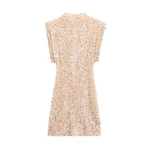 Robe à épaulettes en sequins élégante et tendance pour femmes, nouvelle collection automne - Product Image 2