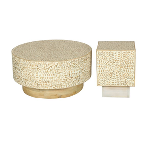 ช่างฝีมือหรูหราฝังไม้โต๊ะข้างทำจากไม้สี่เหลี่ยมมีรายละเอียดงานฝีมือเหมาะสำหรับห้องนั่งเล่นห้องนอน - Product Image 2