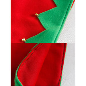 Cappelli da <span class=keywords><strong>elfo</strong></span> di natale in velluto rosso verde con campane di natale, decorazioni per feste, copricapo per feste - Product Image 6