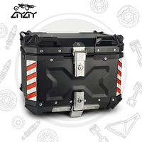 Top Case Moto 45L AYAY en Aluminium X-Embossé, Nouveau Coffre Arrière Étanche à Dégagement Rapide, Base Anti-Collision pour Scooter