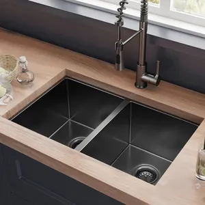USA Free Shipping Nano Kitchen Sink Modern Dual Bowl Stainless Steel SUS304 Under Mount Kitchen Sink
