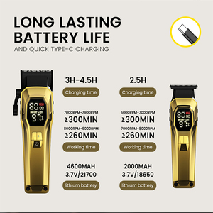 Máy cắt tóc chuyên nghiệp PRITECH 5 tốc độ, bộ máy cắt tóc tốc độ cao chuyên nghiệp với pin 4600mAh - Product Image 5