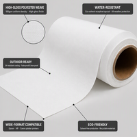 Lienzo de Poliéster de Alto Brillo de 180 g/m², Resistente al Agua y Ecológico, para Uso en Exteriores, Compatible con Impresoras Epson y HP Plotter