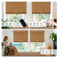 Stores romains en bambou tissé écologiques et naturels, filtrant la lumière, protection UV, sans cordon, enroulables, pour la maison et le bureau
