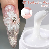 UR SUGAR 15ml Gel 3D Non Collant pour Sculpture d'Ongles, Gel de Moulage 5D pour Nail Art, Gel de Sculpture en Relief Blanc OEM pour Ongles