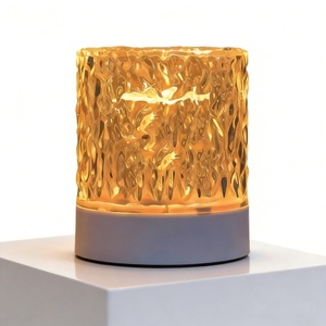 Đèn chiếu acrylic gợn sóng nước có pin, điều khiển cảm ứng & từ xa, đèn LED có thể điều chỉnh độ sáng, di động, cắm USB, dùng trang trí phòng ngủ - Product Image 1