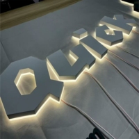 Letrero Publicitario LED 3D Personalizado con Doble Iluminación para Restaurantes y Cafés, Decoración de Pared Exterior con Clasificación de Impermeabilidad IP65