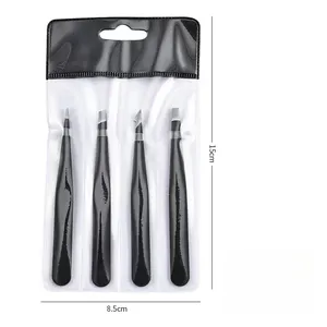 Hot sell Tweezers Set 4 piece professional Stainless Steel Tweezers Precision Tweezers for Eyelash