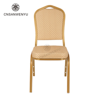 Chaises de banquet empilables pour hôtels, avec structure métallique et coussin en tissu, pour mariages, événements et restaurants (vente en gros)