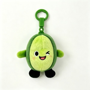 Customized <b>Cute</b> avocado character plush pendant for backpacks,Soft fruit plush toy <b>keyring</b> forkids,Cartoon winking avocado plush - Product Image 1