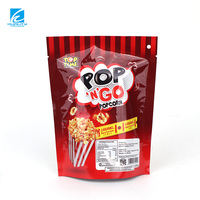 Sachet d'emballage pour pop-corn, personnalisé OEM, imprimé, brillant, autoportant, en plastique laminé, thermoscellable, pour aliments et snacks