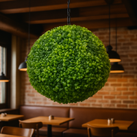 Boule d'herbe artificielle |   Plante suspendue en faux buis en plastique - Décoration de Noël d'intérieur pour jardin, maison et événements