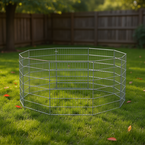 Recinto per Animali da Esterno a 10 Pannelli in Ferro Zincato Colore Argento - Product Image 2