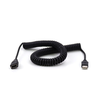 Kabel USB Mikro Mini Retractable Comark, Kabel Pengisian Data Cepat, Kabel Spiral Melingkar