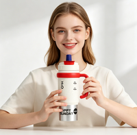 Gobelet isotherme en acier inoxydable de 800 ml avec poignée, bouteille d'eau à double paroi pour le camping, les voyages en plein air