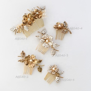 Accessori per Capelli Vintage ed Eleganti, Pettine <span class=keywords><strong>e</strong></span> Fascia per Capelli, Gioielli da Sposa, <span class=keywords><strong>Tiara</strong></span> con Decorazioni per Capelli - Product Image 2