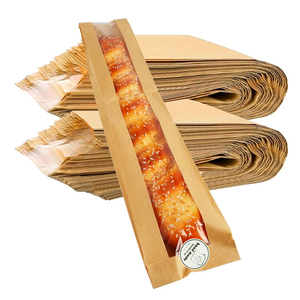 Sac en Papier Kraft Marron de Qualité Alimentaire pour Boulangerie, Transparent, Vente en Gros, pour <span class=keywords><strong>Pain</strong></span>, Croissant et Beignet - Product Image 1