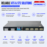 Commutateur de transfert statique (STS) ATS à double alimentation, blocs de bornes de commutation 5ms, réinitialisation par ping, MQTT, SNMP, Telnet, monophasé 10A-63A