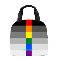 Sac à déjeuner arc-en-ciel hétéroflexible pour femmes et hommes, sac fourre-tout réutilisable, sacs à déjeuner isothermes pour le travail, le pique-nique, l'école ou les voyages