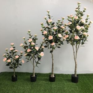 Decorazioni per la tavola di nozze di alta qualità camelia artificiale albero in vaso di rosa del tè camelia albero per la decorazione del giardino - Product Image 2