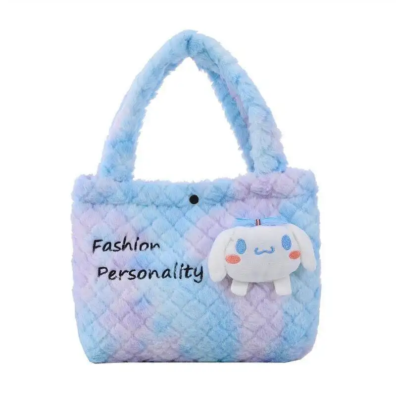 Yubon borsa Sanrioed borsa Kawaii peluche Cinnamoroll Melody Kuromi Soft Stuff borsa a tracolla Anime borsa imbottita