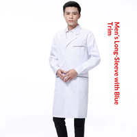 Blouse de laboratoire blanche réutilisable de haute qualité en tissu de coton respirant avec poches pour les travailleurs des laboratoires universitaires, des usines et des salles blanches