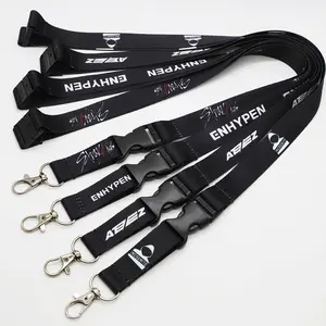 Factory Custom Logo Safety Breakaway Airplane Lanyard Safety Buckle Polyester Lanyard Aviation