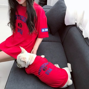 Purple Letter Print Dog T-Shirt Cotton Comfortable Leisure All Seasons Pet <b>Clothes</b> <b>for</b> Dogs Parent-Child Matching Outfit - Product Image 5