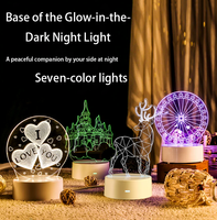 Support de lampe à diode électroluminescente LED, support d'affichage de lampe en acrylique 7 couleurs, support de lampe tactile Anime, support de lampe en plaque acrylique