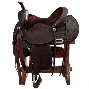 Sillín de Carreras Estilo Inglés de Cuero Puro Sostenible BS International con Estructura de Madera, Modelo NA94, Herrajes SUS304 - Product Image 1