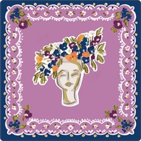 Tapis de table Mahjong pour femme, motif floral violet lavande, avec couronne artistique bleue à fleurs d'oranger et bordure festonnée en dentelle, pour divertissement à domicile