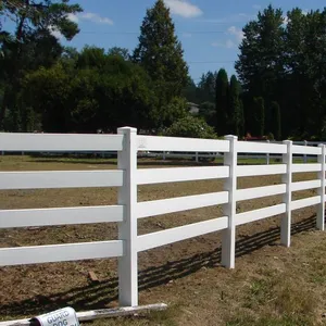 Panel de valla de vinilo para granja, valla de PVC de 4 carriles, alta calidad