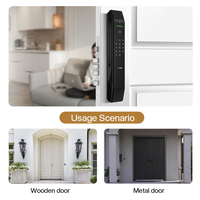 Serrure intelligente automatique Tenon D7 pour appartement avec accès par empreinte digitale/mot de passe/carte/clé/application, stockage sur carte mémoire, compatible Wi-Fi