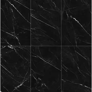 Vente flash - Carrelage en céramique effet marbre Nero Marquina, porcelaine noire polie Centurymosaic - Product Image 2